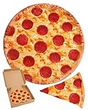RAINBEAN Burrito Pizza Blankets Funny Gifts, Cute Food Wrap Blanket for Adults Kids, Soft and Fuzzy Throw Blankets for Christmas White Elephant (Pizza, 35Inch)