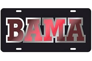 Alabama Crimson Tide Black Bama Laser Cut License Plate