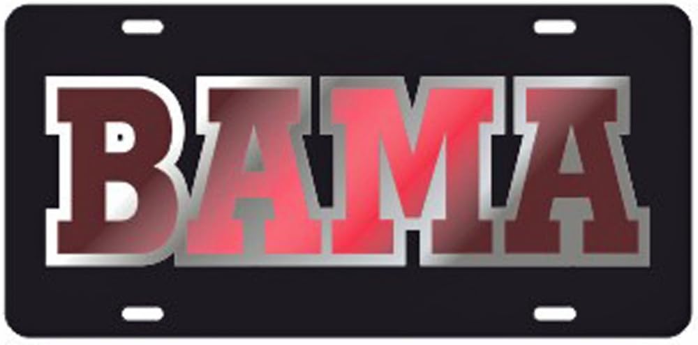 Alabama Crimson Tide Black Bama Laser Cut License Plate