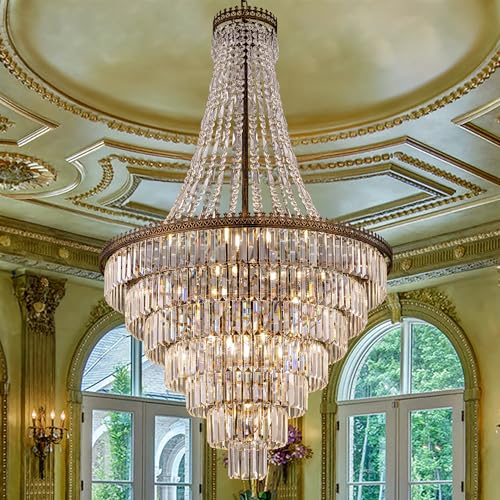 TOCHIC French Empire Crystal Chandelier Modern Farmhouse Chandelier Ceiling Light for Foyer Entryway...