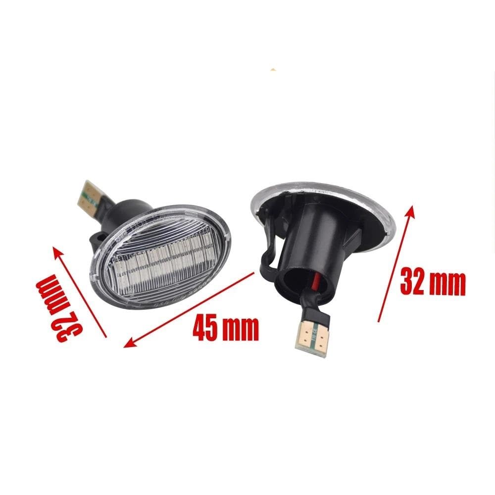2 Pezzi Dinamica Ambra Lampeggiante Indicatore Di Direzione Indicatore Laterale Parafango Lampada Per Lancia Per Lybra Ypsilon 1999-2005 Freccia Laterale(18LED Black)