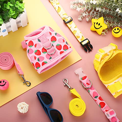 2 Sets Small Size Cat Harness and Leash Set Strawberry Escape Proof Pet Vest Harness Collar and Leash Set Banana Cat… - Image 5