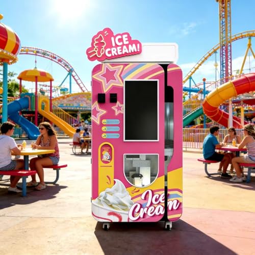 Ice Cream Vending Machine Commercial Smart Freezer Cashless Payment Automated Dessert Kiosk for Offices, Hospitals & Entertainment Venues