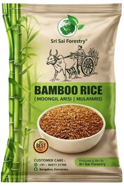 SRI SAI FORESTRY Bamboo Rice 1KG Ready to Use, Brown Small Grain,Unpolished Mulayari, Bamboo Chawal-image-46