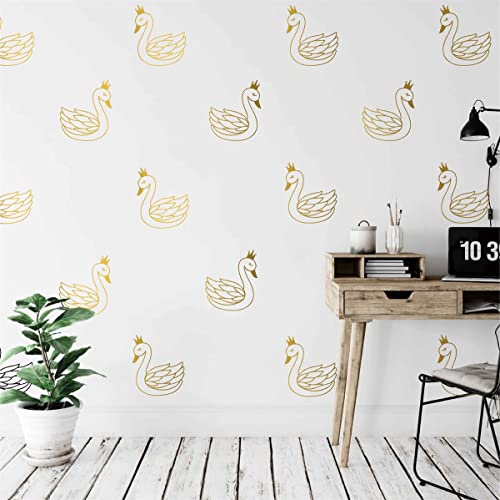 60pcs Vinilos Decorativos Cisnes para Paredes de Cuarto Infantil