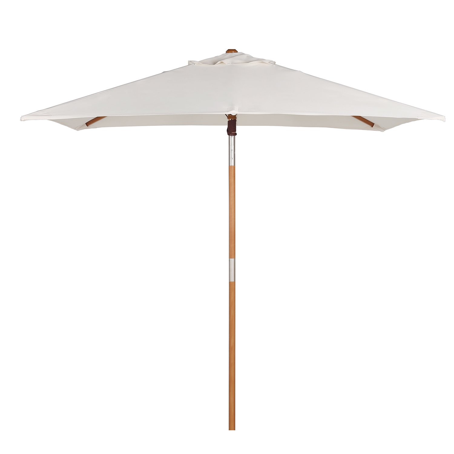 Sekey 200 × 150 cm Rechteckig Holz Sonnenschirm Marktschirm Gartenschirm Terrassenschirm Balkonschirm mit knickbar UV50+ Creme