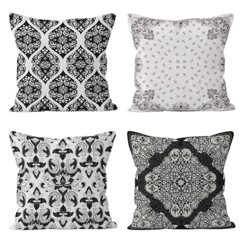 Housse coussin graphique haut de gamme en lin matelassé CEVAN - 2
