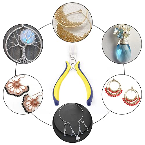 Benecreat 5 Inch Flat Nose Pliers With Comfort Rubber Grip For Jewelry Making, Handcraft Making (Box Joint Construction) #TOP6