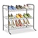 Etagere Chaussures 3 Niveaux, Mini Porte-Chaussures Métal, Range Chaussures Meuble 68 x 57 x 37 cm