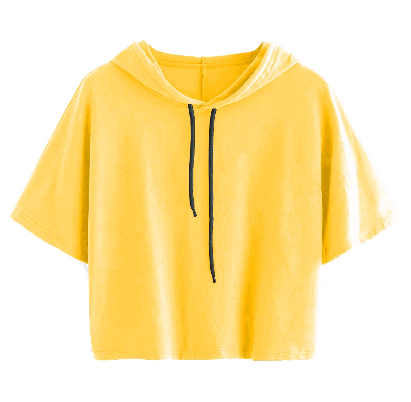 fabricorn Stylish Cotton Solid Colour Short Sleeve Hooded Tshirt for Women-picture-23