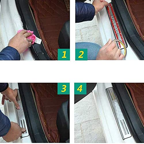 4 Pezzi Auto Acciaio Inox Battitacco Soglia Porta