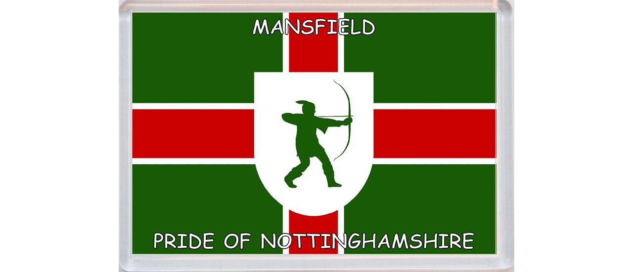 Baked Bean Store Mansfield - Pride Of Nottinghamshire County Flag - Jumbo Fridge Magnet