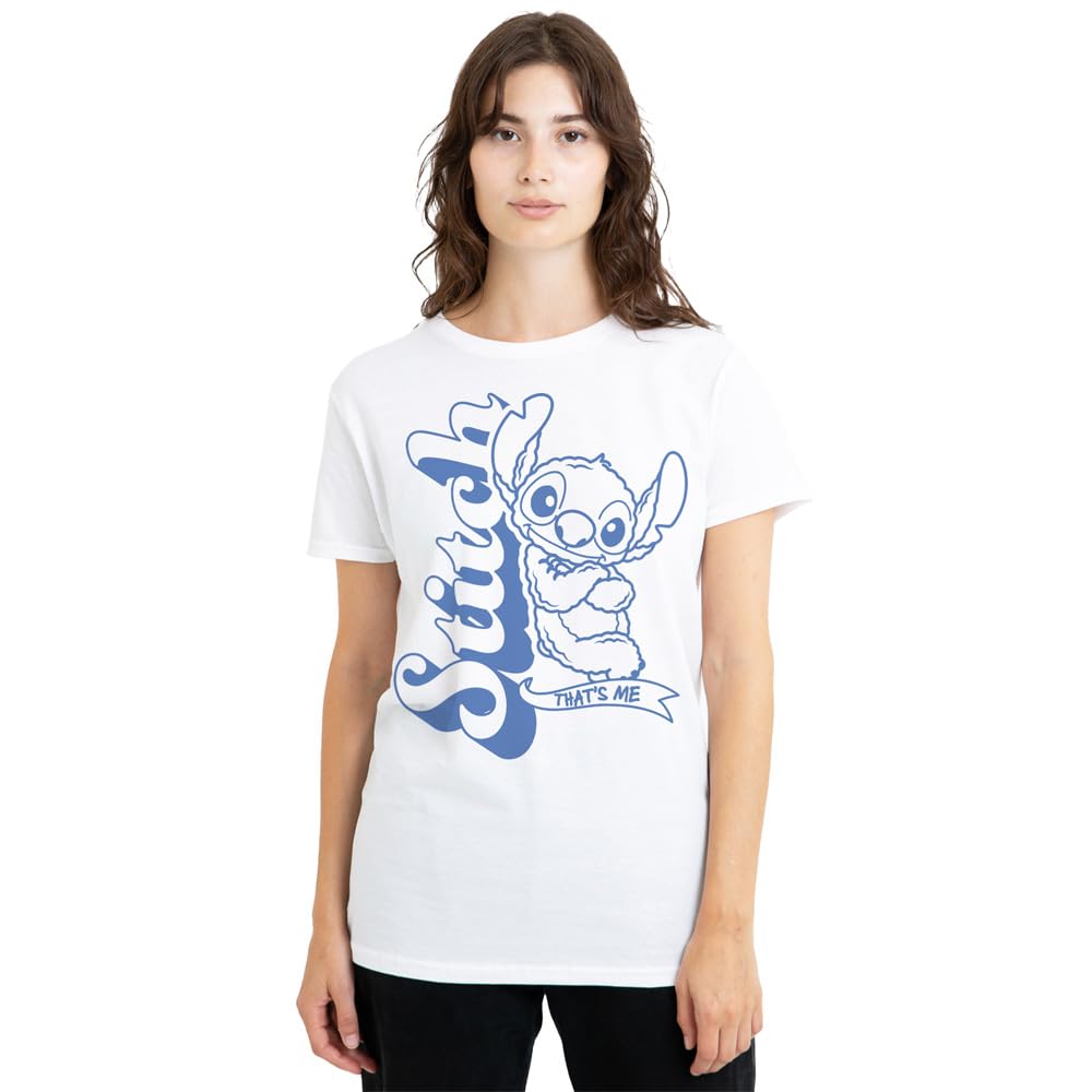 Disney Lilo and Stitch Thats Me Ladies T Shirt, White, Medium