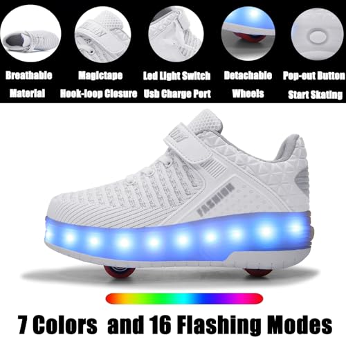 Image of Ylllu Kids LED Roller Skate Shoes with Wheel Light up Roller Shoes Gift for Girls Boys Children
