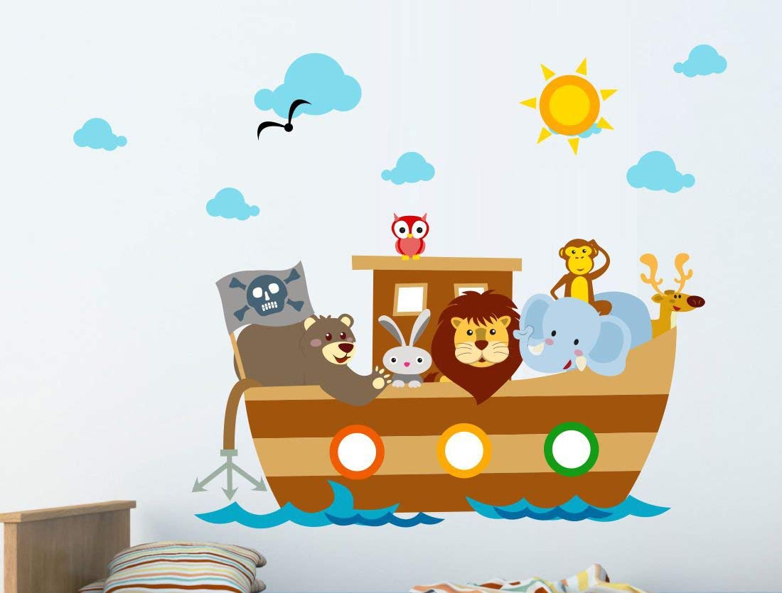 Asian Paints KD71AM PVC Vinyl Wall-Ons Noahs Ark Wall Sticker (0.01 cm x 30.48 cm x 76.2 cm) Multicolor (B0743JRR6J) Amazon Price History, Amazon Price Tracker