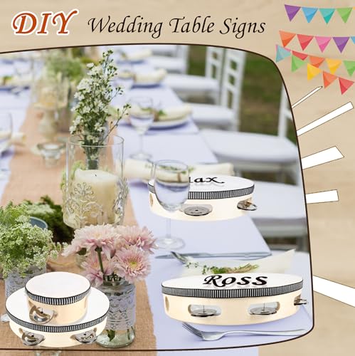 16 Pcs Tambourine Set for Adults Handheld Drum Bell 4 6 8 10 Inch Wood Tambourine with Metal Jingles Musical Percussion Instrument Church Wedding Party Gift, 4 Size