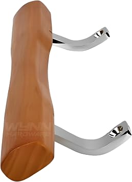 Sliding Glass Door Wood Handle Replacement - Chrome with Wood Patio Door Handle 10 with 6-5/8 Hole spacing - Sliding Patio Glass Door Handle Repair