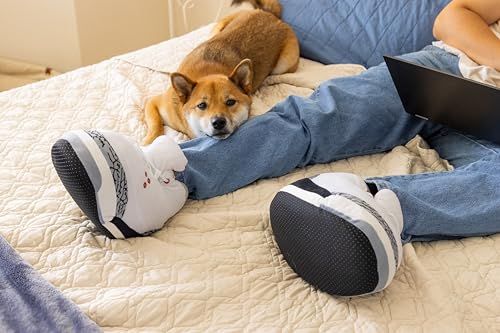 Yours 2 Keep White Marbles Sneaker Slippers, Unisex One Size Fits Most Mens, Womens, and Kids White4