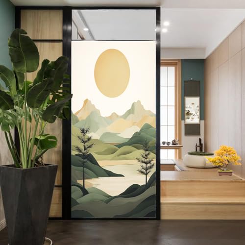 Película decorativa para ventana con paisaje rústico miniatura 4