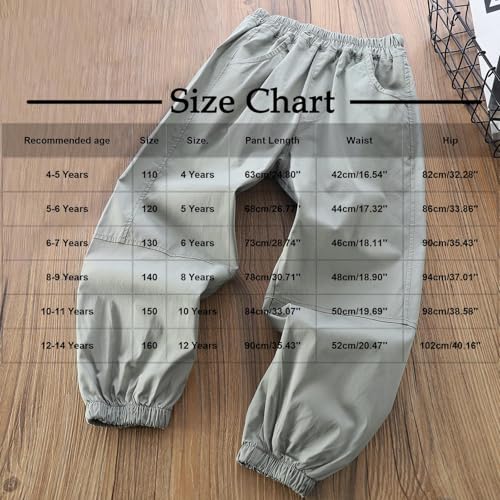 Boys Sweatpants Casual Elastic Waist Hiking Trousers with Pockets Baggy Fashion Comfy Lounge Athletic Sweat Pants3