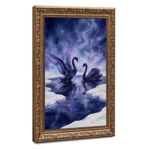 Toile cygne noir haut de gamme : grand tableau oiseaux 61x91.4 cm pour chambre