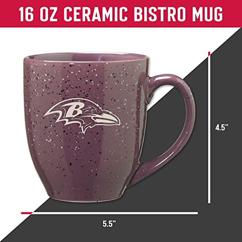Image of Rico Industries NFL Football 16 oz Team Color Laser Engraved Speckled Ceramic Coffee Mug