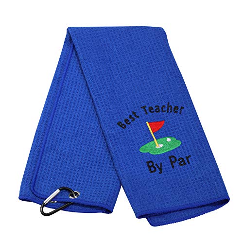 Serviette de golf sur le green microfibre absorbante Best Teacher brodé