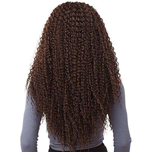 Sensationnel Synthetic Lulutress Crochet Braid - WET CURLY 18" (4 Pack, 4 Medium Browm)