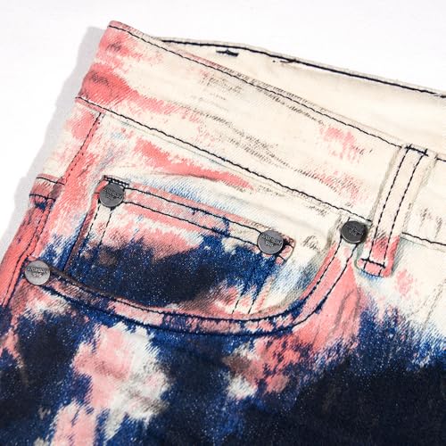 Men's Slim-fit Mid-Rise Denim Pants, Tie-dye Stacked Pants, Hip-hop Party Men's Jeans3