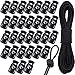 Produktbild TSKDKIT 30 Stück Kordelstopper 2 Loch mit Elastische Fäden, Kordelstopper Plastik 8mm Kordelklemme Schwarz für Seile Endfeder Toggle Stopper Slider
