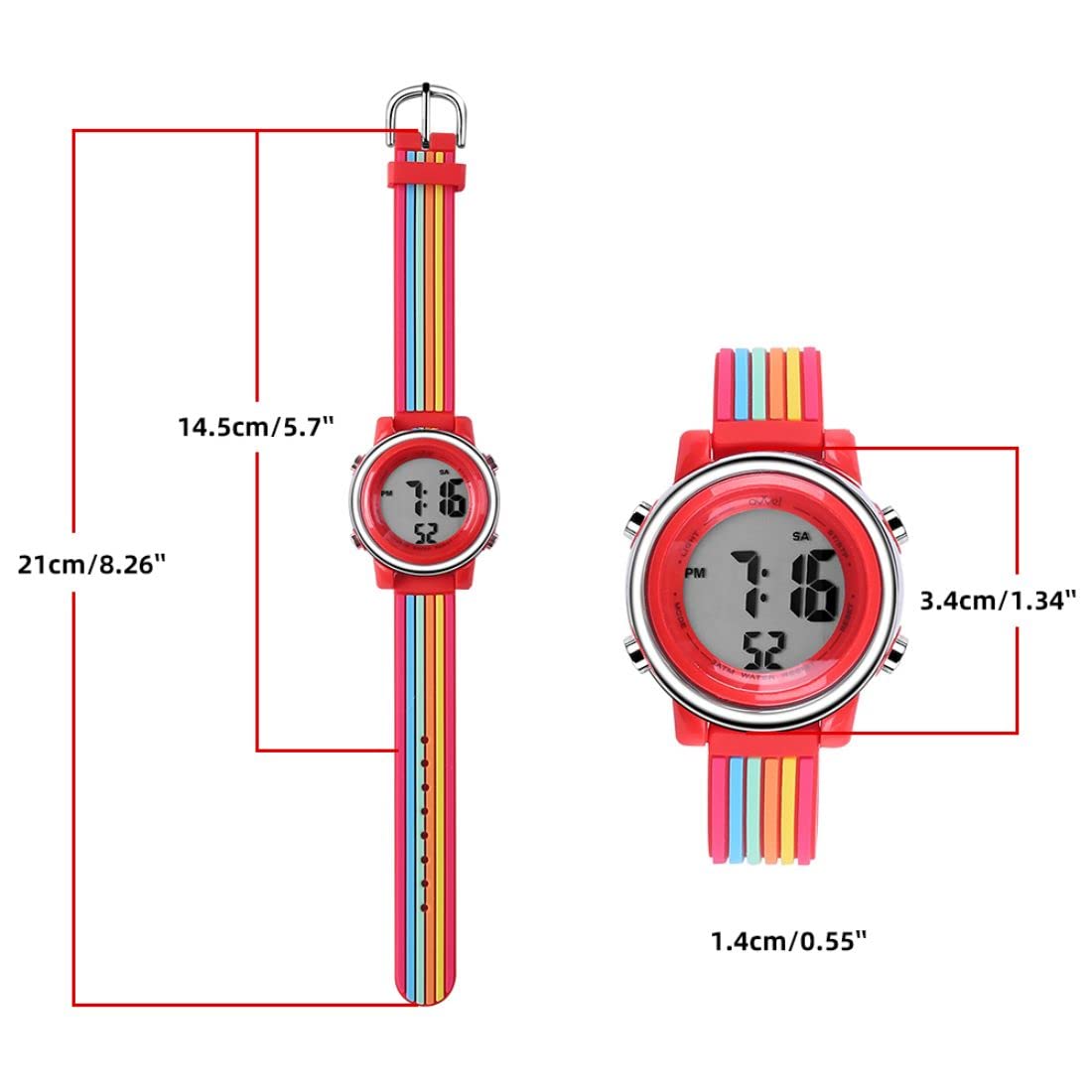 Niñas reloj - Hermoso y lindo niños de dibujos animados reloj digital con profesor maestro maestro