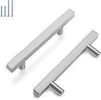 Vista 10 de homdiy HDJ22SN - Pomos de gabinete de níquel cepillado, 5 unidades, pomos de un solo agujero con pomos de 2 pulgadas de longitud total para armarios