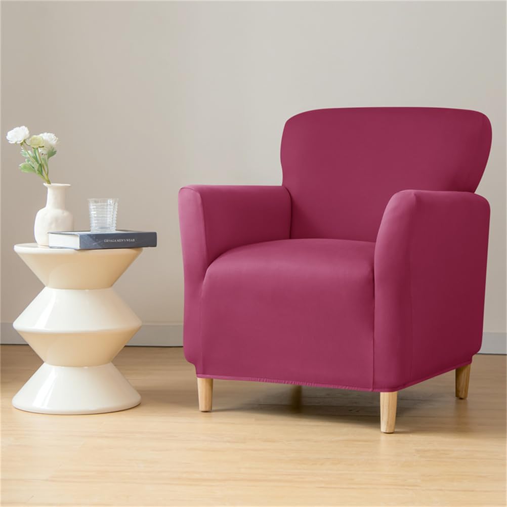 Armchair Covers Banquet Slipcovers, 1-Piece Banquet Armchairs Cover Stretch Arm Chair Slipcover for Living Room Office Reception Reading Sofa,Red