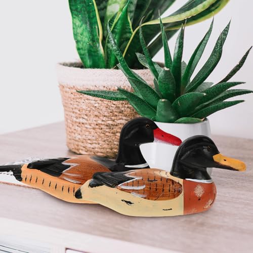 Sculpture de canards mandarins en bois incassable déco durable - 3