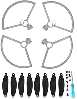 VGEBY Protector Mini Drone Propeller Part, 4-Part Propeller Protection + 2 Pairs of 4726F Black propellers Suitable for Mavic Mini Drone(Silber Kante) Modeling Accessories
