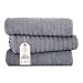 Classic Turkish Towels 3 Piece Luxury Bath Sheet Set - 40 x 65 Inch Soft and Thick Oversized Bathroom Towels Made with 100% Turkish Cotton (Grey)