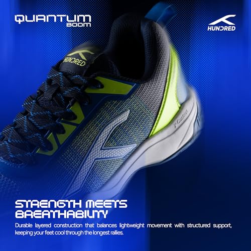 Image of Hundred Quantum Boom Unisex Non-Marking Court Shoes | Badminton, Pickleball, Table Tennis & Other Indoor Sports | Lightweight, Cushioned Grip