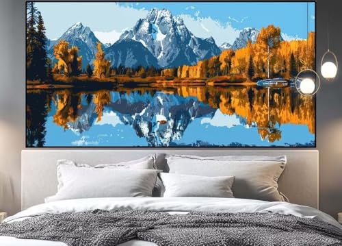 Diamond painting adulte grand format paysage 180x70 cm lac
