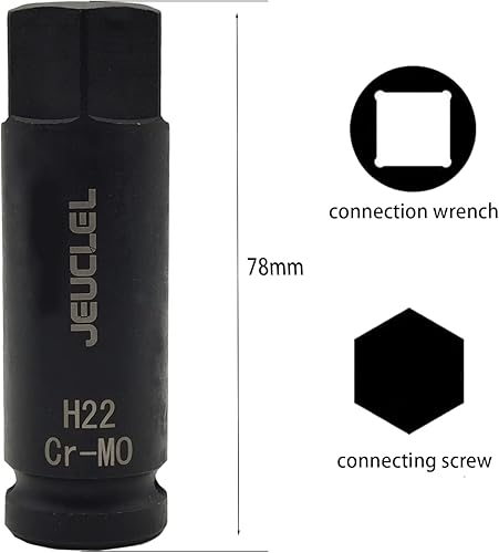 Miniatura 8 de 0.315 in Hex Impact Bit Socket, H8 12-Inch Impact Drive Allen Socket, Cr-Mo Acero Alargar Hex Destornillador Adaptador