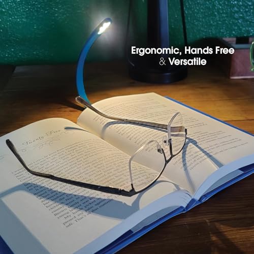Image of The Original Mighty Bright Recharge Clip On Rechargeable Book Light Reading Light, Warm Eye Care LEDs, Flexible, Durable, Dimmable, Perfect for Kids, Bookworms, Reading in Bed, Lasts 60 Hours (Blue)