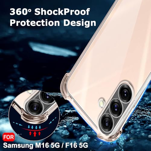 Image of TheGiftKart Transparent Crystal Clear Back Cover Case for Samsung Galaxy M16 5G / F16 5G | Shockproof Soft TPU Case | Cushioned Edges for Ultimate Protection Back Cover Case (TPU, Transparent)