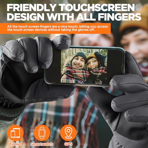 Image of rivmount Winter Waterproof Ski Snow Warm Gloves for Women Men, Windproof Cold Weather Thermal with Touchscreen Fingers, for Running Driving Cycling Hiking Biking Outdoor Sports Daily Work