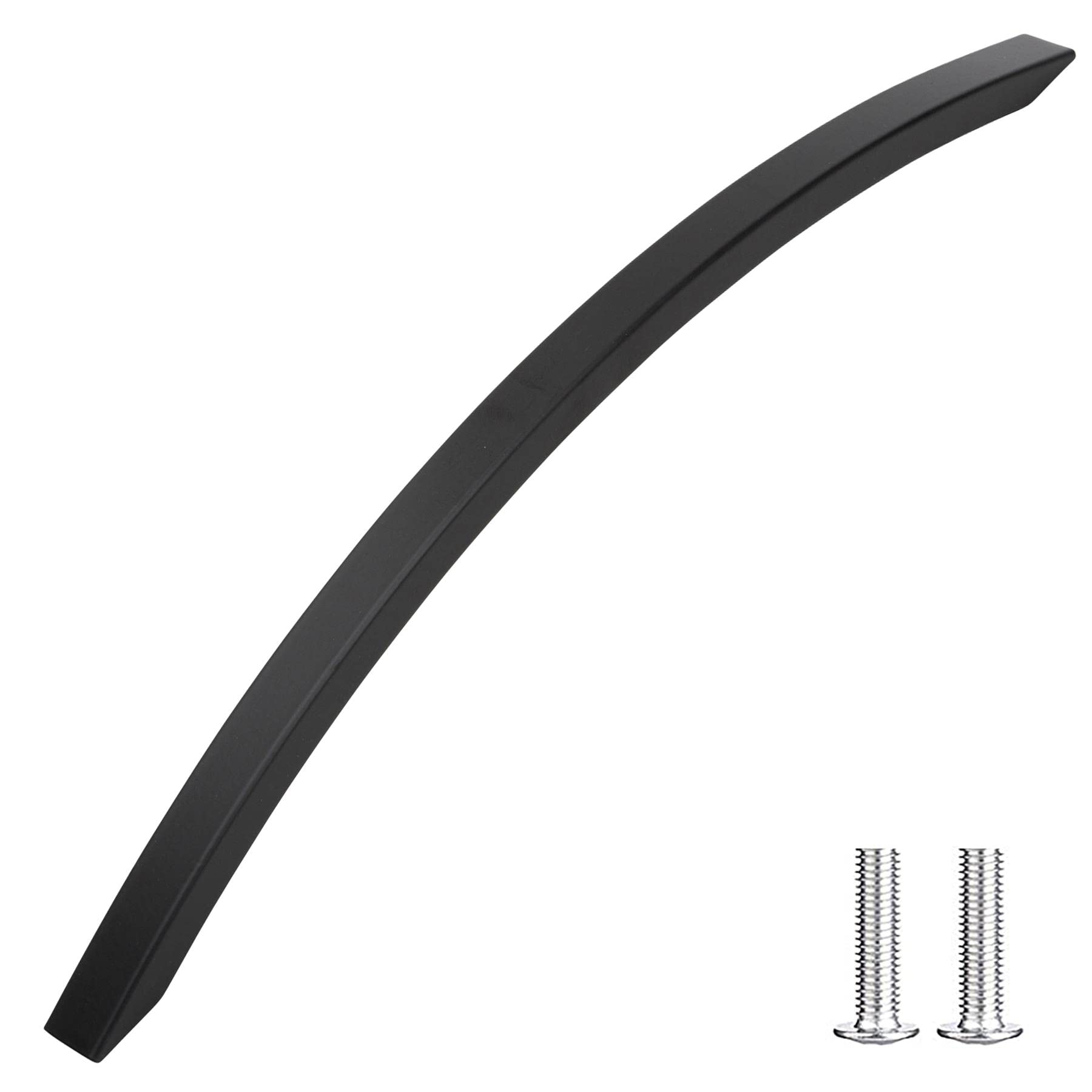 Decoranddecor Matt Black Slimline Kitchen Door Handles Cabinet Pulls Sleek Design - Smooth Lines 224Mm