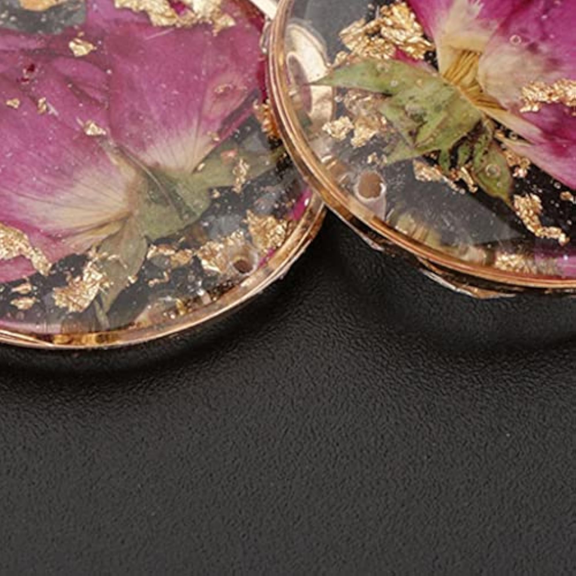 Women's Elegant Natural Real Flower Dangle Earrings, DIY Craft