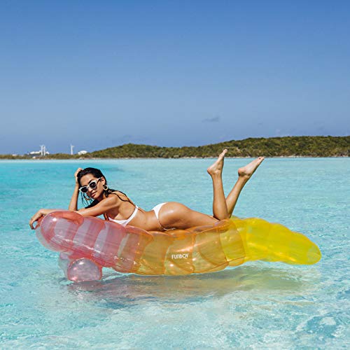 Funboy Giant Inflatable Luxury Clear Rainbow Chaise Lounger, Chair Pool Float For Adults, Perfect For A Summer Pool Party #TOP4