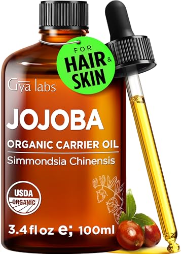 Gya Labs USDA Organic Jojoba Oil - 100ml - Carrier Oil for Hair Skin Face Scalp & Body Massage