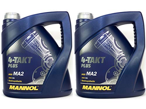MANNOL 4-Takt Plus API SL SAE 10W-40 teilsynthetisch 8 Liter Motorrad ÖL Motorradöl Roller