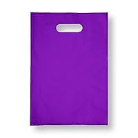 Vista 11 de Infinite Pack Bolsa de plástico con asa troquelada de 9 x 12 pulgadas, bolsas de plástico negro para mercancía, paquete de 100 unidades para venta