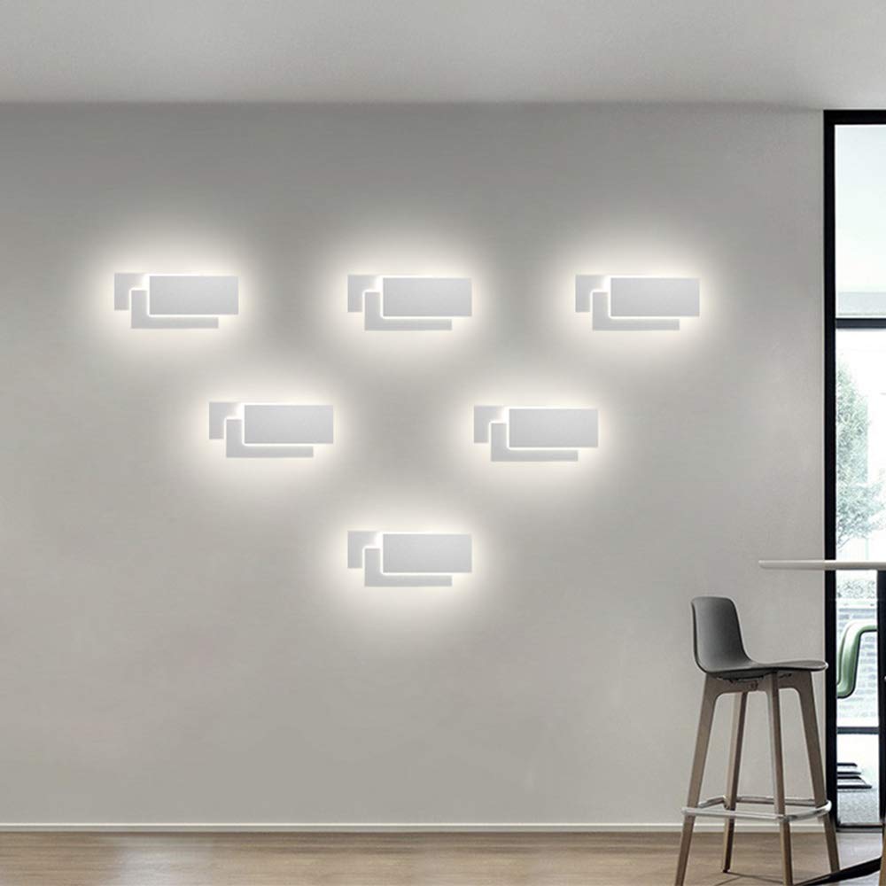 Klighten Applique da Parete Interni 24W Moderno Lampade da Parete IP20 Bianco neutro 4000~4500K Applique Interni Decorativa per Soggiorno, Camera da letto, Corridoio, Scale