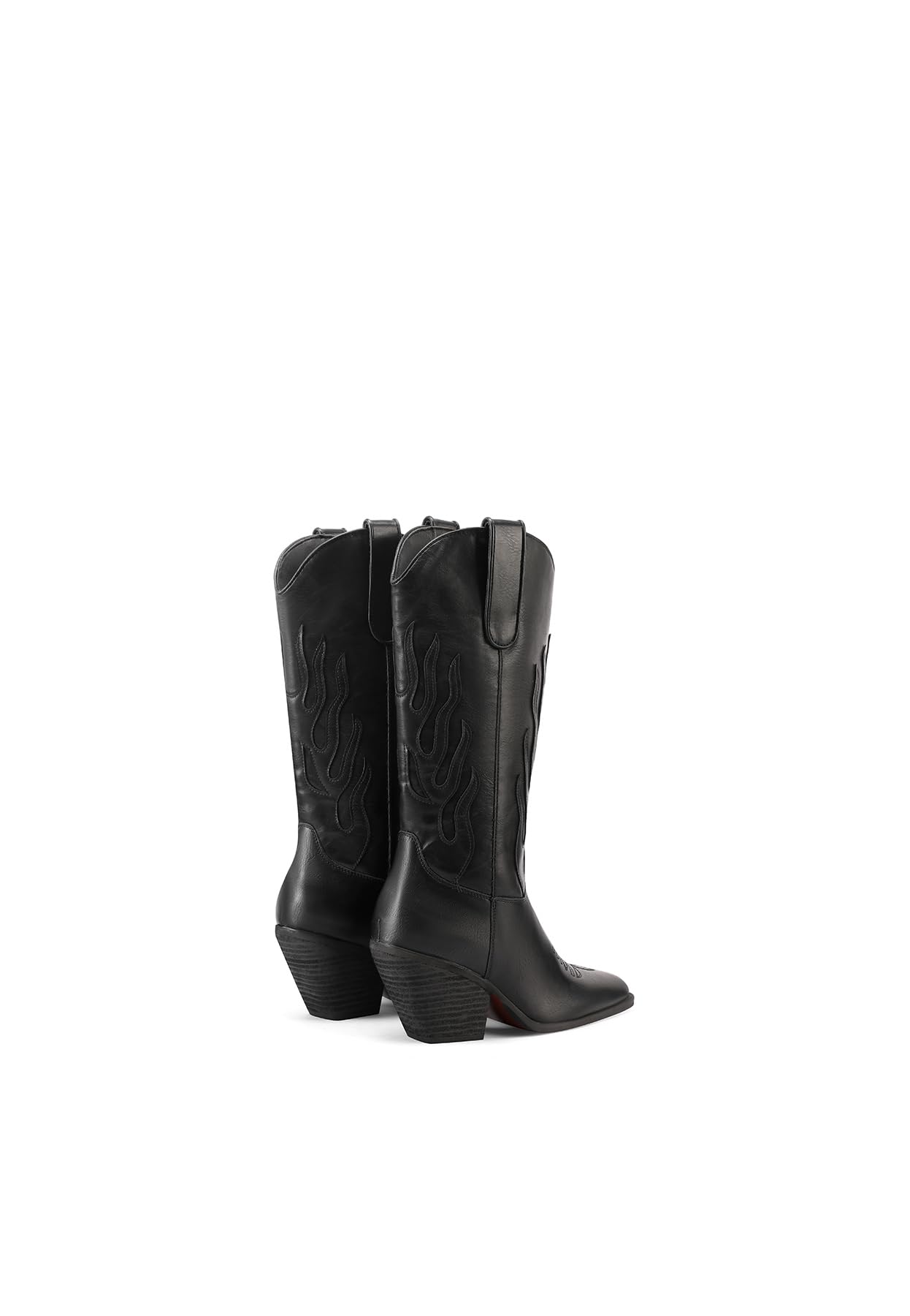 QUEEN HELENA Stivali Camperos con Tacco Stivaletti a Punta Texani Donna W302